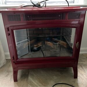 Burgundy Electric Fireplace Heater